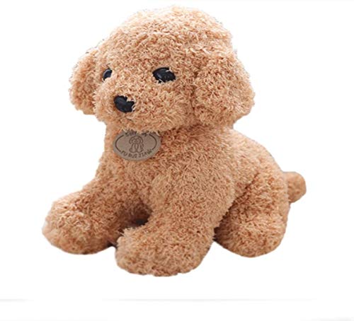 Gwgbxx Simulación De Juguete Perro De Peluche De Juguete Caniche Muñeco De Peluche De Regalo De Cumpleaños (Color : Light Brown)