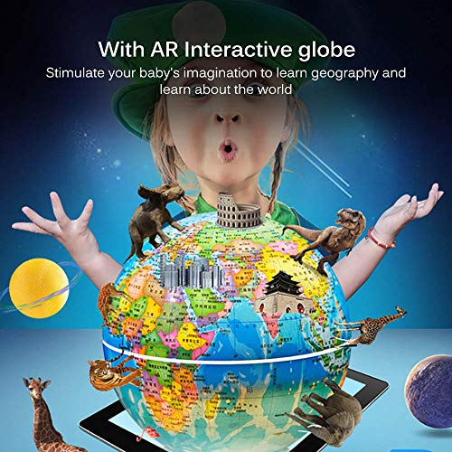 HaavPoois Globo terráqueo AR-3D Explorar el mundo, Educación Aprender geografía Ciencia Entretenimiento para niños Juguetes Realidad aumentada Interactivo Globo terráqueo para niños