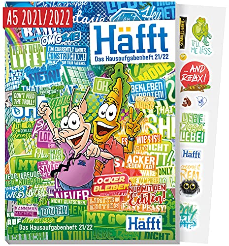 Häfft Original – Cuaderno de deberes 2021/2022 [Stickermania] A5 Agenda escolar definitiva