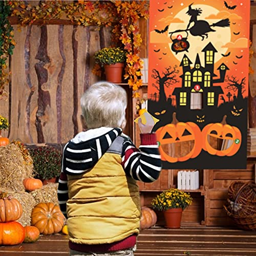 HAKOTOM Lanzamiento Halloween Toss Game Decoracion Calabazas Fiesta Articulo para Niños Interiores Juego Y Exteriores Festival con 3 Bolsas Juegos Pufs Lanzar Saco Terrero Infantil Carteles Carnaval.