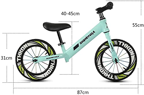 HAO KEAI Bicicleta sin Pedales Láminas de Aire de 12 Pulgadas de Balance de Bicicleta-Negro/Azul/Verde/Rosa Bicicleta sin Pedales para Regalo de cumpleaños, para 2/3/4/5/6/7 8 años de Edad niña