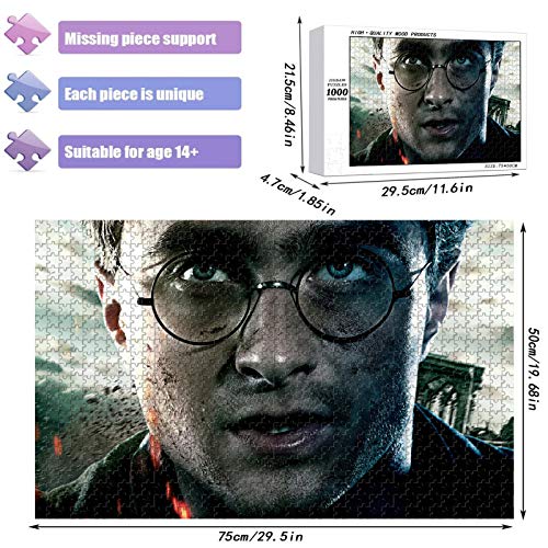 Harry Potter Rompecabezas, Hogwarts 1000 Piezas para Adultos Juegos intelectuales para aliviar el estrés 75 * 50 (Color : Bellatrix Lestrange, Size : B)