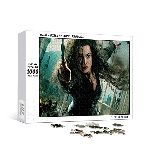 Harry Potter Rompecabezas, Hogwarts 1000 Piezas para Adultos Juegos intelectuales para aliviar el estrés 75 * 50 (Color : Bellatrix Lestrange, Size : B)