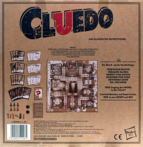 Hasbro Gaming Cluedo Rústico (edición Especial de Madera)