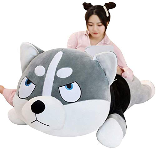 Hasky Peluche 80cm, simulación Linda Perro Husky Perro Peluche, muñeca rellena niños Juguetes de bebé Peluche Husky muñecas