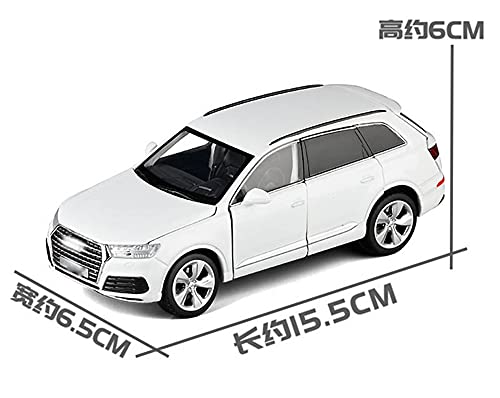 HBSM Regalo 1/32 Aleación De La Aleación Emitida para Q-7 SUV Modelo De Juguete Coche Simulación Dirección Amortiguador De Choque Colección Luz De Sonido Juguetes Vehículo (Color : White)