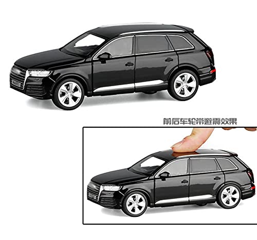 HBSM Regalo 1/32 Aleación De La Aleación Emitida para Q-7 SUV Modelo De Juguete Coche Simulación Dirección Amortiguador De Choque Colección Luz De Sonido Juguetes Vehículo (Color : White)