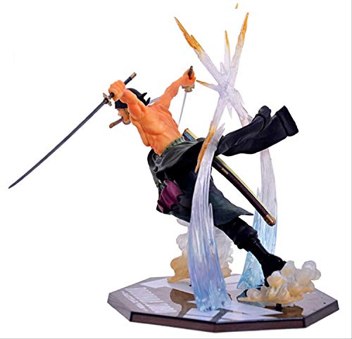 hclshops Estatua de Juguete Anime One Piece Ronoa Zoro Ghost Fantasma de Tres Cuchillos Corte Sauron 17 cm PVC COLECCIÓN DE ACCIÓN Figura Muñeca Linda Decoración del Coche de la Familia