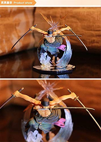 hclshops Estatua de Juguete Anime One Piece Ronoa Zoro Ghost Fantasma de Tres Cuchillos Corte Sauron 17 cm PVC COLECCIÓN DE ACCIÓN Figura Muñeca Linda Decoración del Coche de la Familia