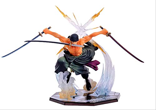 hclshops Estatua de Juguete Anime One Piece Ronoa Zoro Ghost Fantasma de Tres Cuchillos Corte Sauron 17 cm PVC COLECCIÓN DE ACCIÓN Figura Muñeca Linda Decoración del Coche de la Familia