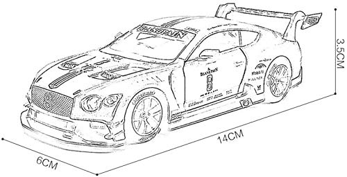 hclshops Modelo de automóvil Modelo Bentley Continental GT3 1,32 analógica de fundición a presión de aleación de Sonido y la luz Tira del Coche de Juguete Modelo (Color, Verde), Verde