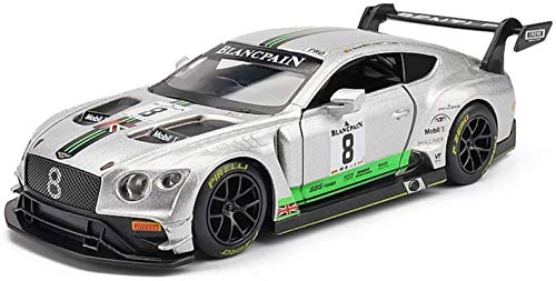 hclshops Modelo de automóvil Modelo Bentley Continental GT3 1,32 analógica de fundición a presión de aleación de Sonido y la luz Tira del Coche de Juguete Modelo (Color, Verde), Verde