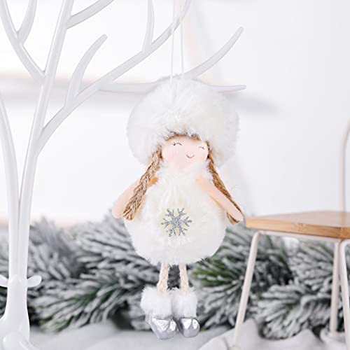 HDBD Colgante de árbol de Navidad 16 cm / 6 Pulgadas Muñeco de Peluche de Felpa Mini Juguete de ángel para casa de muñecas Decoración del hogar Árboles de Navidad Adorno Fiesta Regalo Favorito