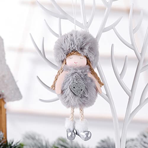 HDBD Colgante de árbol de Navidad 16 cm / 6 Pulgadas Muñeco de Peluche de Felpa Mini Juguete de ángel para casa de muñecas Decoración del hogar Árboles de Navidad Adorno Fiesta Regalo Favorito