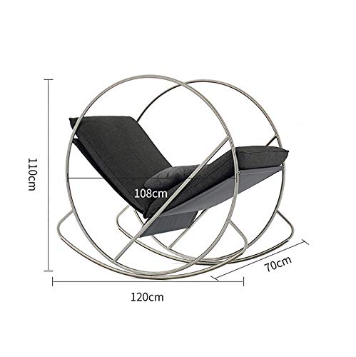 HE-XSHDTT Mecedora Mecedora para Adultos al Aire Libre Moderna, sofá, diseño de Reloj de Moda, balcón al Aire Libre de Acero Inoxidable, Mecedora Individual Perezosa