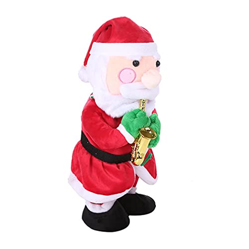 HehiFRlark Sacudiendo Las Caderas Cantando Bailando Navidad Papá Noel Juguetes Navidad Juguete eléctrico de Peluche Muñeco de Nieve Navidad Saxofón Canta Baile Rojo