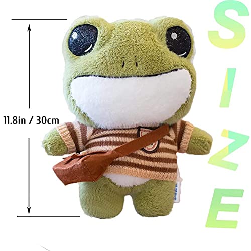 HEITIGN Peluche de Rana, Lindo Muñeco de Peluche Suave de Rana para Niños, Lindo Muñeco de Peluche Suave de Rana Animal de Dibujos Animados, Cojín, Almohada, Halloween Navidad Regalo, 11,8 Pulgadas