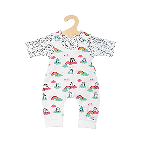 Heless 1185 – Juego de Ropa para muñecas en diseño de pingüino, 2 Piezas con Pelele y Camiseta, tamaño 28 – 35 cm, Multicolor