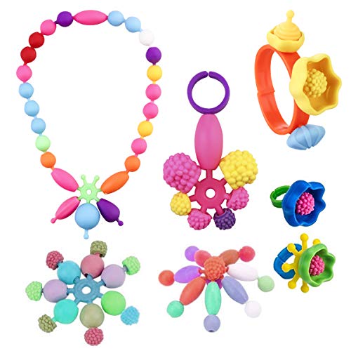 HellDoler Pop Beads,Kit de Fabricación de Joyas para Niños con Más de 400 Piezas Artes y Manualidades con Pop Beads para Hacer Collares, Pulseras, Anillos para Niños y Niñas