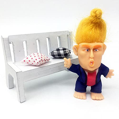 Hellery Presidente del Coleccionista Donald Troll Troll Muñeca de Pie Juguete 6 Cm