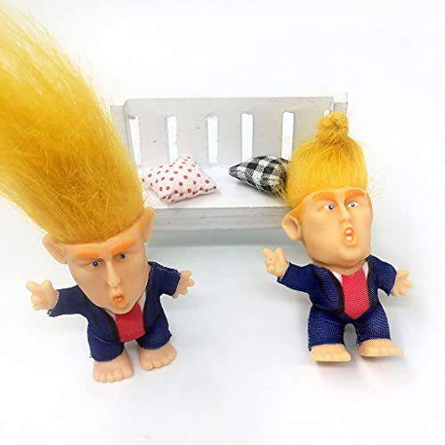 Hellery Presidente del Coleccionista Donald Troll Troll Muñeca de Pie Juguete 6 Cm