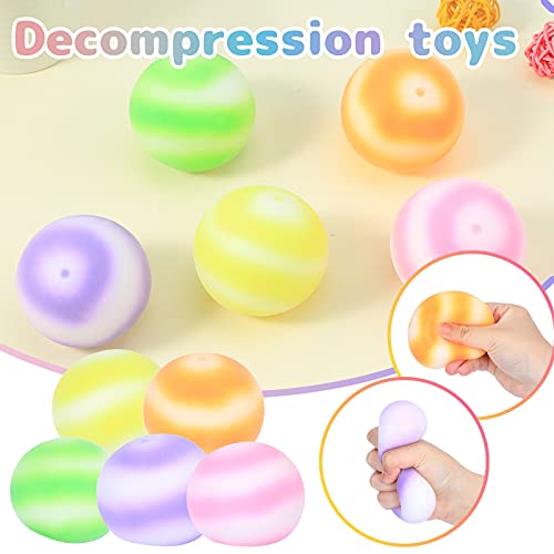 Hengzi Novedad colorido apretón alivio del estrés bolas regalo para hombres mujeres niños niñas adolescentes descompresión rebote bola de amasamiento juguete mano muñeca terapia ejercicio para TDAH