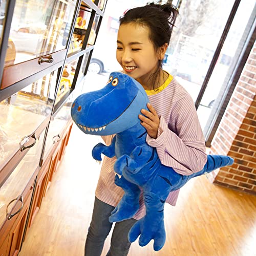 Herbests Juguete Peluche de Dinosaurio - Simulación Grande Dinosaurio Peluche de Peluche Muñeca Suave y Lindo Animal de Peluche de Tiranosaurio, Regalo para Niños, Azul / 60 cm