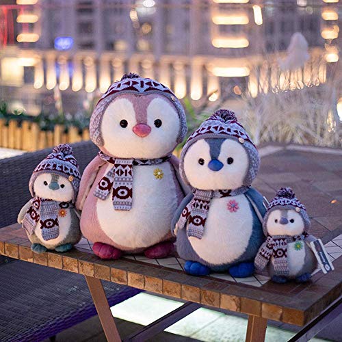 Herbests Peluche de Pingüino de Felpa, Lindo Pingüino Almohada de Peluche Suave Juguete de Peluche de Muñeca Suave Almohada Felpa Regalo para Niños, Novia