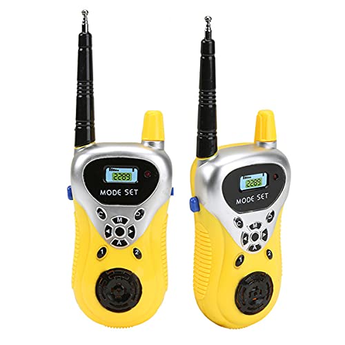 HIZQ Walkie Talkie para Niños Y Niñas De 3 A 12 Años con Linterna LCD Retroiluminada De Largo Alcance De 200 M para Seguridad del Bebé Juguetes Al Aire Libre para Niños,Amarillo