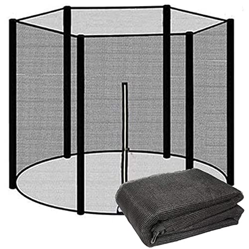 HJCC Recinto De Trampolín Duradero Seguro De Nylon Trampolín De Protección Red De Trampolín De Jardín Red Protectora De Nailon Jardin Fácil De Limpiar, Negro,305 cm 6 Poles