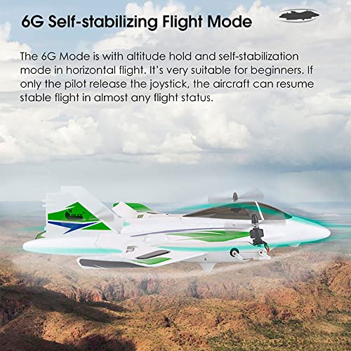 HJLXMF Sin escobillas 6CH Multifunción Stunt Avión RC Planeador RC Vuelo 3D 6G Giroscopio Avión RC Avión de control remoto Material EPO inteligente Fácil de despegar - Avión de juguete para principian