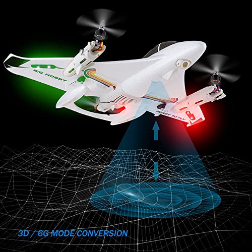 HJLXMF Sin escobillas 6CH Multifunción Stunt Avión RC Planeador RC Vuelo 3D 6G Giroscopio Avión RC Avión de control remoto Material EPO inteligente Fácil de despegar - Avión de juguete para principian