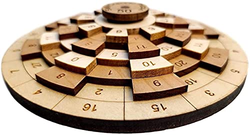 HJXX Safecracker 50 Wood Puzzle: Nuevo Rompecabezas de Madera Digital Huarong Road, un probador Mental matemático Divertido y desafiante Adecuado para Adultos y Adolescentes (Coffee)