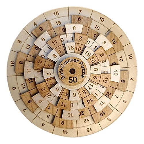 HJXX Safecracker 50 Wood Puzzle: Nuevo Rompecabezas de Madera Digital Huarong Road, un probador Mental matemático Divertido y desafiante Adecuado para Adultos y Adolescentes (Coffee)