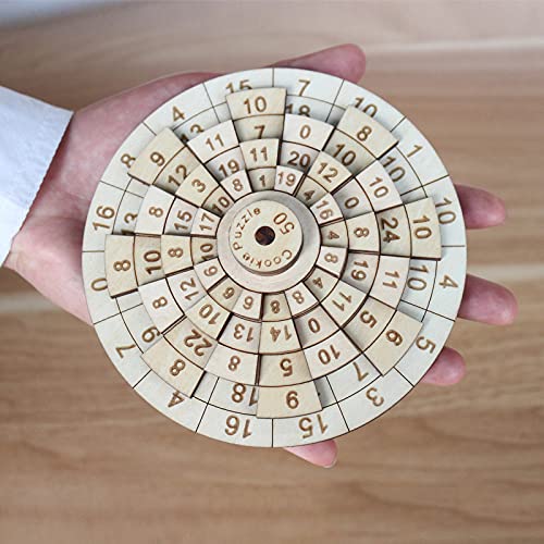 HJXX Safecracker 50 Wood Puzzle: Nuevo Rompecabezas de Madera Digital Huarong Road, un probador Mental matemático Divertido y desafiante Adecuado para Adultos y Adolescentes (Coffee)