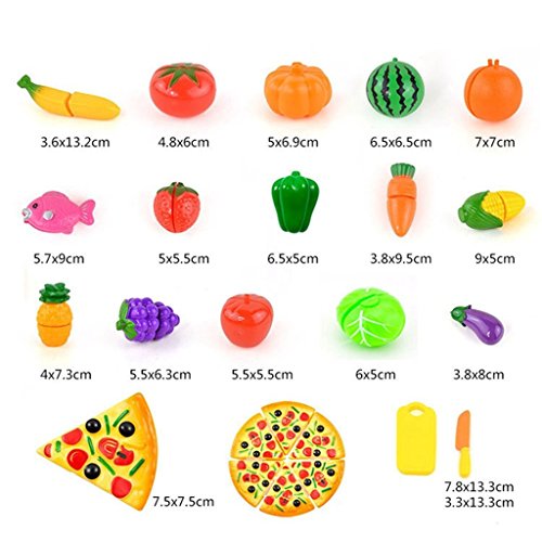 HMILYDYK - Set de regalo para niños con forma de rompecabezas de plástico para cocina, pretendido, juego educativo, puzzle de aprendizaje 24 pieces with pizza