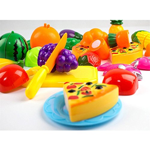 HMILYDYK - Set de regalo para niños con forma de rompecabezas de plástico para cocina, pretendido, juego educativo, puzzle de aprendizaje 24 pieces with pizza