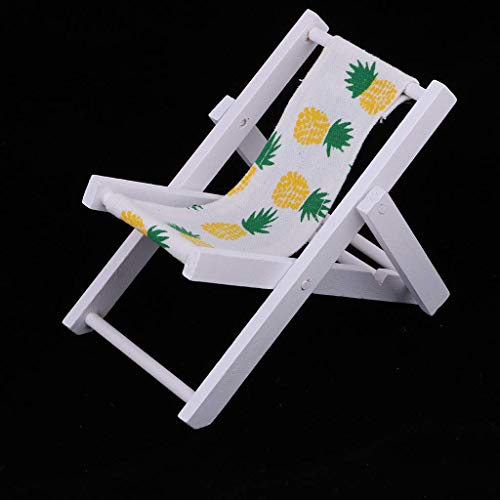 hnsgscmyyxgs Mini Silla de Playa Plegable de Madera para casa de muñecas, Silla de Playa, Escala 1: 6