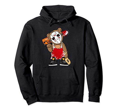 Hockey Teddy Bear Parodia Terror 13.o Hip Hop Halloween Sudadera con Capucha