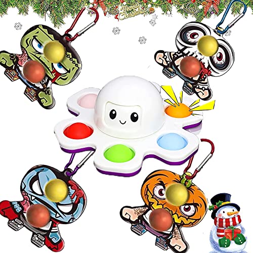 Hodofice Simple Dimple Fidget Toys Pack Poppet Fidgets Toy Set Pequeño Pop Popper Llavero Toya Para Niños Mini Poppits Lucha Llavero Popping Pulpus Stress Figet. Juguetes Spinner Alivio Ansiedad