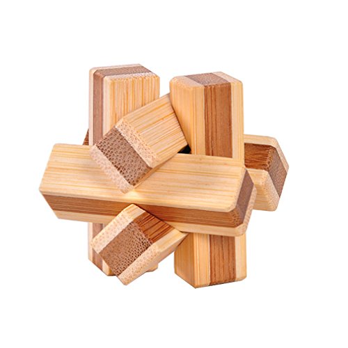 Holzsammlung 9 Piezas Cubo 3D Rompecabezas Madera Kong Ming Puzzle Bloqueo IQ Juguete Educativo para Niños Adultos #23