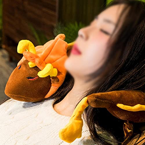 Hopowa Almohada cervical Genshin Impact Anime Cute Dragon en forma de U para viaje Zhongli, peluche suave de peluche