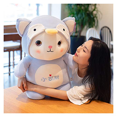 Hot Dibujos animados Cat Relleno Animales Peluche Toys Kawaii Muñeca suave Dress Up Giraffe Frog Penguin Dinosaur Kids Plushie Doll Girls Regalo Juguetes de peluche ( Color : A , Height : 25cm )