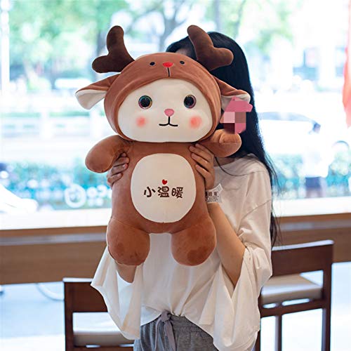 Hot Dibujos animados Cat Relleno Animales Peluche Toys Kawaii Muñeca suave Dress Up Giraffe Frog Penguin Dinosaur Kids Plushie Doll Girls Regalo Juguetes de peluche ( Color : A , Height : 25cm )