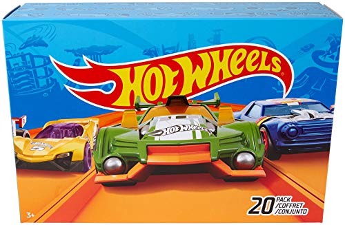 Hot Wheels - Track Buider Caja de Acrobacias Deluxe (Mattel GGP93) + Wheels - Pack De 20 Vehículos con Embalaje de Cartón, Coches de Juguete (Modelos Surtidos) (Mattel DXY59)