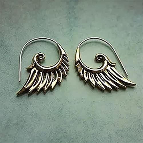 HOUHU Pendientes De Borla Pavo Real Vintage,Pendientes Plumas para Mujer Colgantes,Pendientes Colgantes éTnicos Antiguos, Regalos JoyeríA Moda NiñA 4.5cm 1 Oro y 1 Plata