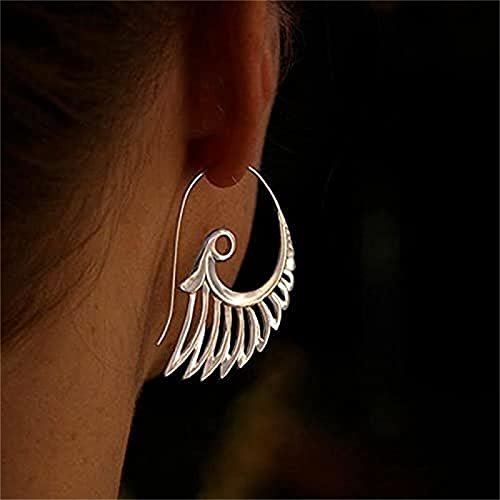 HOUHU Pendientes De Borla Pavo Real Vintage,Pendientes Plumas para Mujer Colgantes,Pendientes Colgantes éTnicos Antiguos, Regalos JoyeríA Moda NiñA 4.5cm 1 Oro y 1 Plata