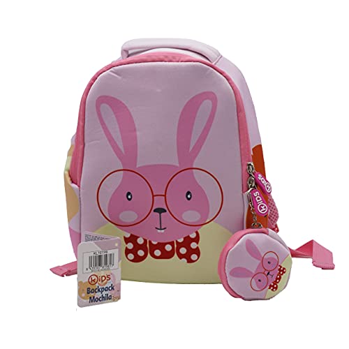 HOVUK® Mochila de jardín de infancia de 25 cm para niños fabricada en neopreno con estampado de personajes de Disney, Conejo multicolor, utilizable para niños a partir de 4 años