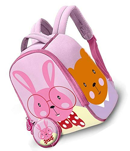 HOVUK® Mochila de jardín de infancia de 25 cm para niños fabricada en neopreno con estampado de personajes de Disney, Conejo multicolor, utilizable para niños a partir de 4 años