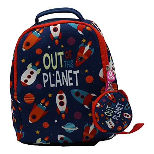 HOVUK® Mochila de jardín de infancia de 25 cm para niños hecha de neopreno con estampado de Disney personaje fuera de este planeta, multicolor, utilizable para unisex de 4 años en adelante